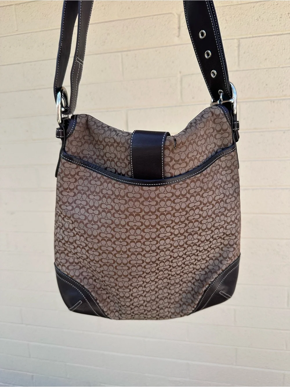 Brown coach SoHo Signature Canvas Crossbody Bag